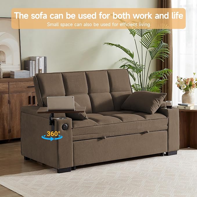 hansones ​66" Multi-Functional Pull-Out Sofa Bed - Image 5