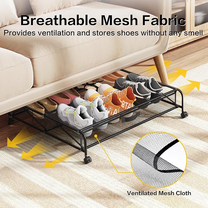 Under Bed Shoe Storage Organizer, 2 Pack Under Bed Storage Containers - Image 3