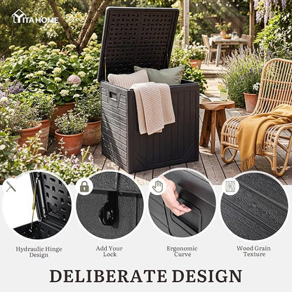 YITAHOME 150 Gallon Large Outdoor Deck Box, Lockable Resin Double-Wall Storage - Image 3