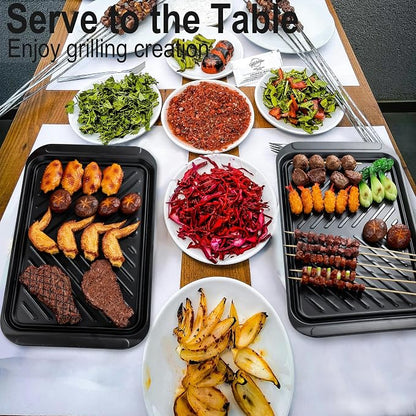 KAQAHIDO Grilling Bamboo Prep and Serve Trays, BBQ Platter - Image 8