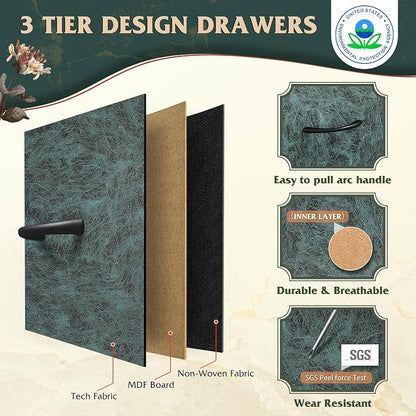 WLIVE Dresser with 4 Drawers, Storage Tower, Organizer Unit, Fabric Dresser - Image 5