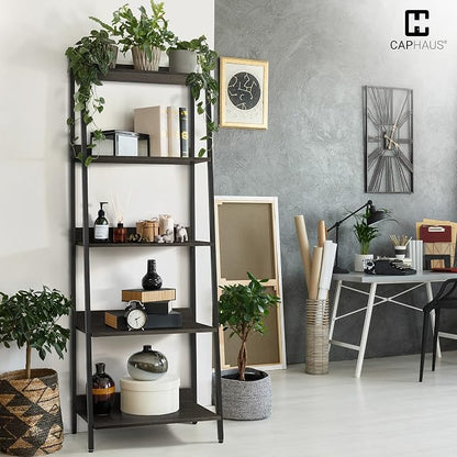 CAPHAUS 5 Tier Ladder Bookshelf, 24 Inch Width Free Standing Shelf, Bookcase - Image 4