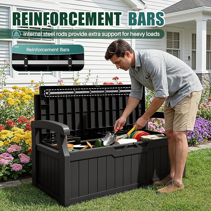 Devoko 80 Gallon Storage Bench Deck Box Lockable - Image 5