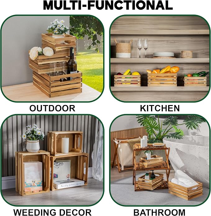 VICTORY RELAX Nesting Wood Storage Crates - Image 5