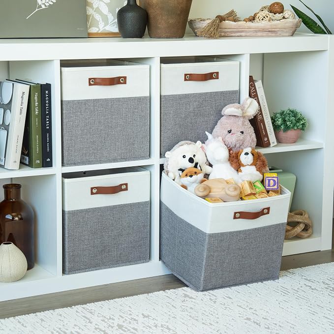 OrganiHaus 12" x 12" x 12" Fabric Cube Storage Bins - Image 3