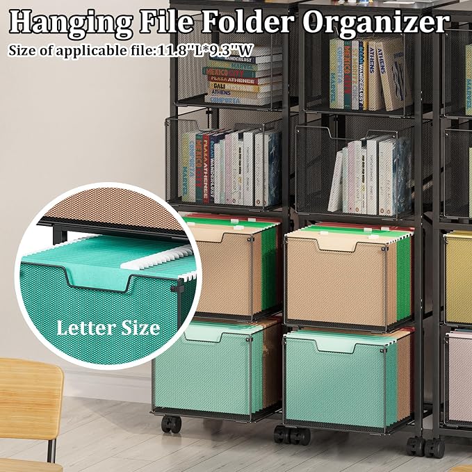 Sbanmao 4 Drawers File Cabinet, Vertical Filing Cabinets, Rolling File Cart - Image 6