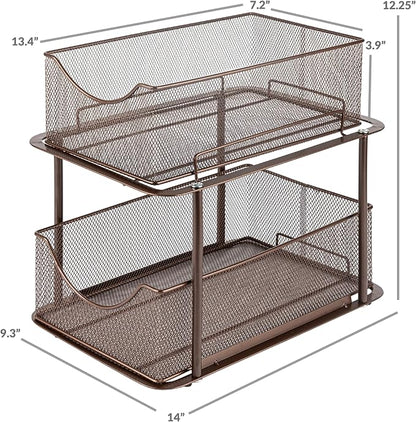Sorbus 2 Tier Metal Under Sink Organizer - Image 3