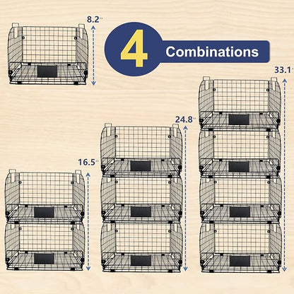 4 PACK XXL Stackable Wire Baskets - Image 3