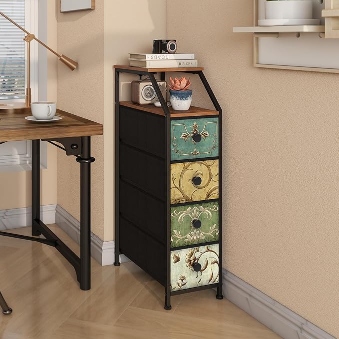 Tohomeor Narrow Dresser Tall Skinny Storage Tower Vertical Slim Chest of Drawers - Image 6
