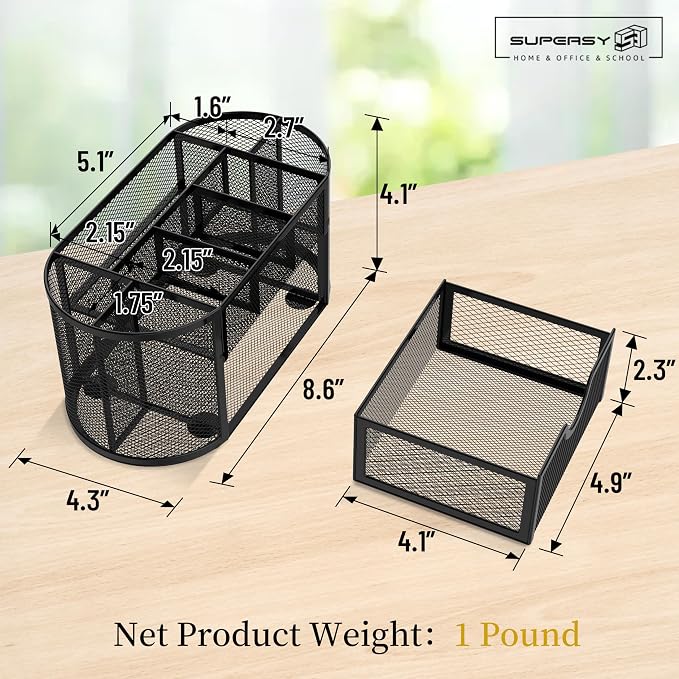 SUPEASY Mesh Desk Organizer, Desk Accessories & Workspace Organizers - Image 3