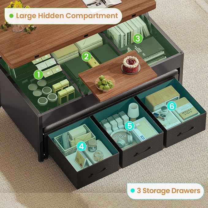 Itaar Lift Top Coffee Table Set, Center Table - Image 4