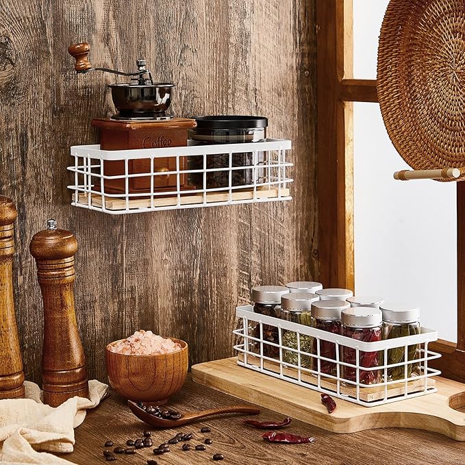 Funrous 2 Pcs Metal Small Wire Basket Wall Hanging Wire Basket Hang Small - Image 3