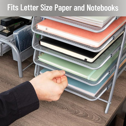 Mind Reader 5-Tier Paper Tray Organizer, Vertical Desktop File Storage Rack - Image 6