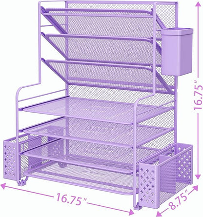 Simple Trending 7 Tier Desk File Organizer, Letter Tray Paper Organizer - Image 3