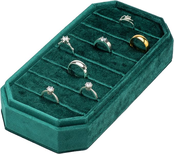 Velvet Ring Organizer Display Tray Jewelry Box Earring Holder Case - Image 2