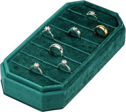 Velvet Ring Organizer Display Tray Jewelry Box Earring Holder Case - Image 2