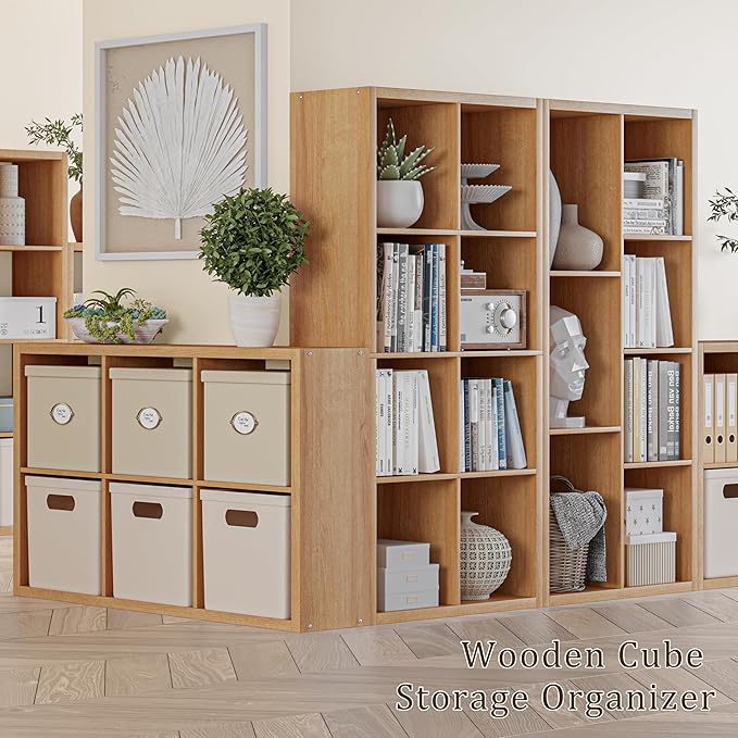 Cube Storage Organizer Bookcase, Decorative 11 inch Open Back Cubical Shelf - Image 5