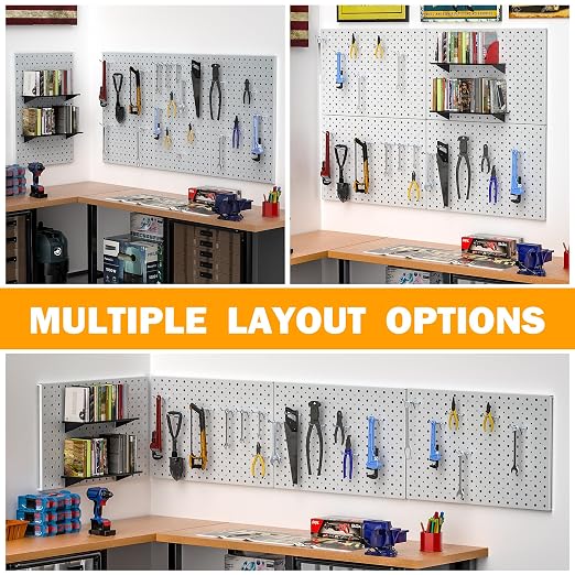 Pegboard Smith Metal Pegboard Panels, Wall-Mounted Pegboard Organizer System - Image 6
