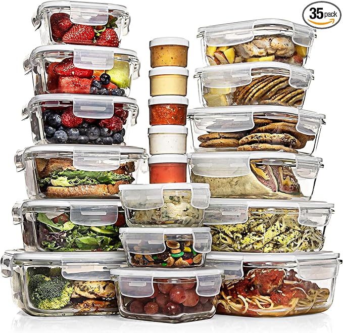 Razab 35 Pc Set Glass Food Storage Containers by RazabHomeGoods