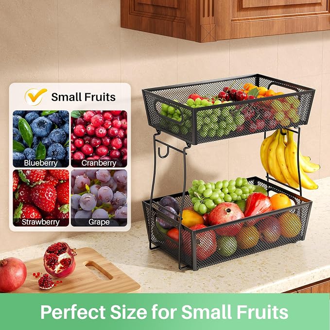 SNTD 2-Tier Mesh Fruit Basket for Kitchen Counter - Image 5