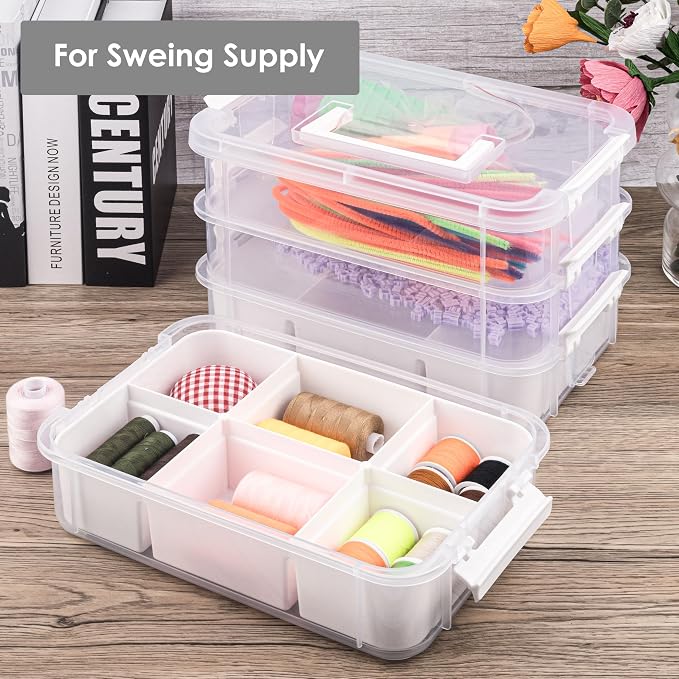CraftGenes Sewing Storage Organizer, 4-Tier 10 Qt Box - Image 8