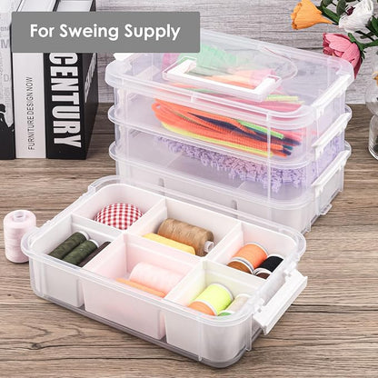 CraftGenes Sewing Storage Organizer, 4-Tier 10 Qt Box - Image 8