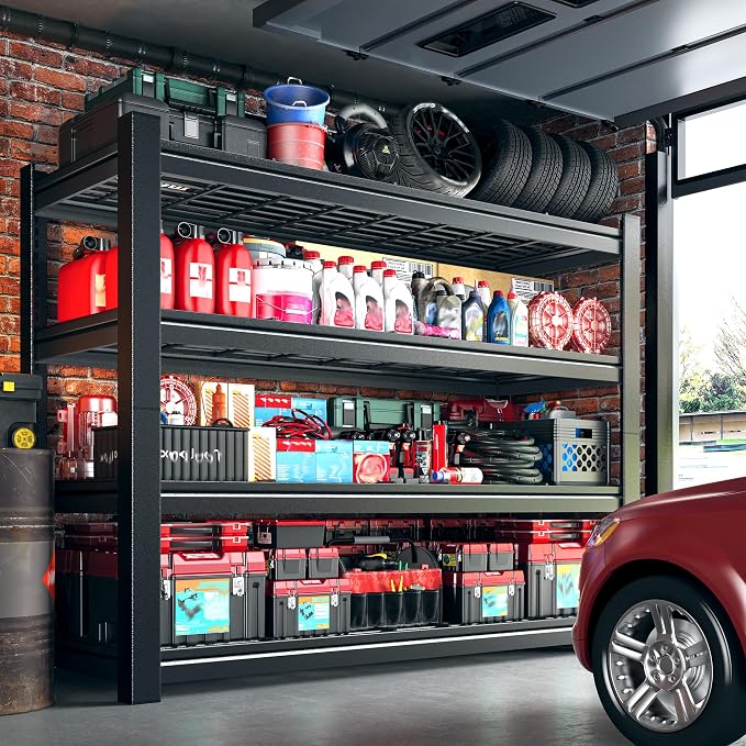 40.1" W Garage Shelving 4 Tier Heavy Duty Shelving 2280LBS Adjustable Garage - Image 4