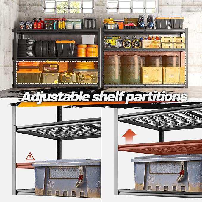 REIBII Garage Shelving 3500LBS, 6 Tier Storage Shelves, Adjustable Heavy Duty - Image 6