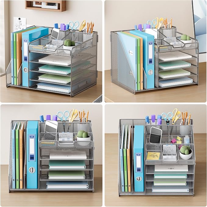 Lavatino 5-Tier Metal Mesh Desk Organizer - Image 5