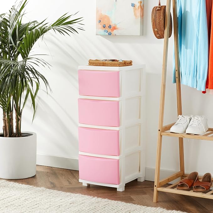 IRIS USA 4-Drawer Slim Narrow Storage Organizer, school essentials, beauty items - Image 2