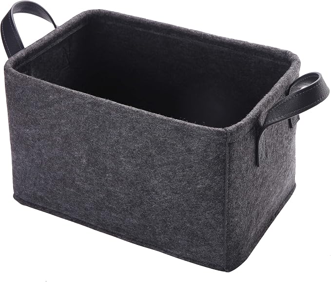 Collapsible Storage Bins Foldable Felt Fabric Storage Basket Organizer Boxes by Unknown