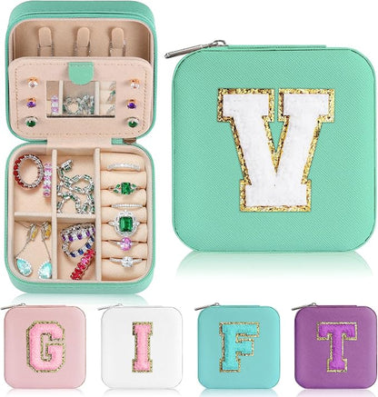 Parima Travel Jewelry Case for Women Girls, H Initial Jewelry Boxes | Small by PARIMA