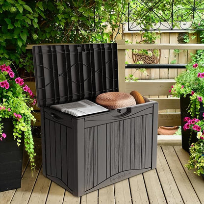 45 Gallon Deck Box, Resin Outdoor Indoor Waterproof Storage Box, Lockable - Image 6