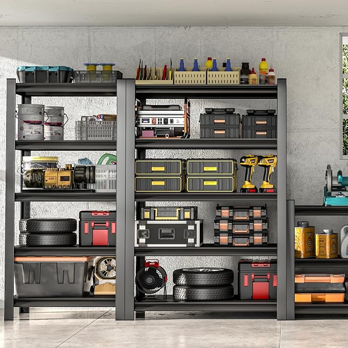 BESFUR 5-Tier Garage Storage Shelves, Heavy Duty Metal Storage Shelving - Image 8