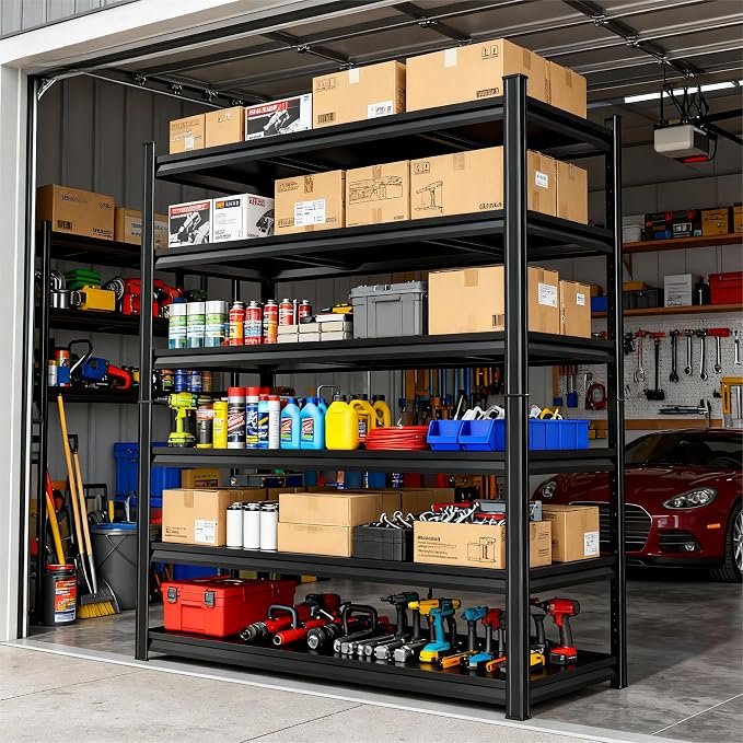 77'' Storage Shelves, Garage Metal Shelving Unit, Adjustable, Double-Layer - Image 9