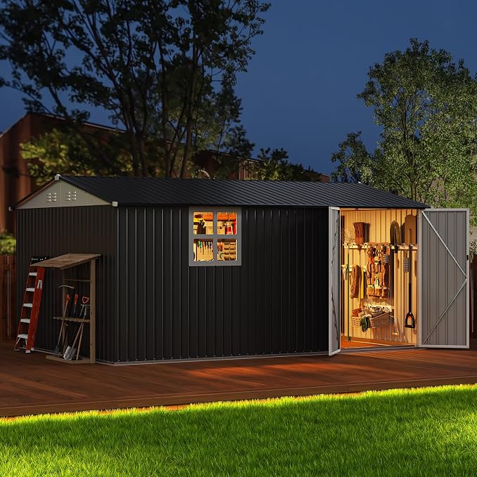 Polar Aurora 10X14 FT Metal Outdoor Storage Shed - Image 6