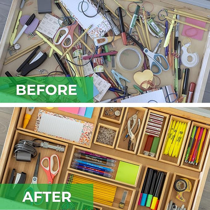 Grow Forward Bamboo Drawer Organizer Boxes - Image 4