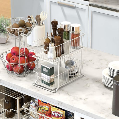 Simple Houseware 2 Tier Cabinet Wire Basket Drawer Organizer - Image 4