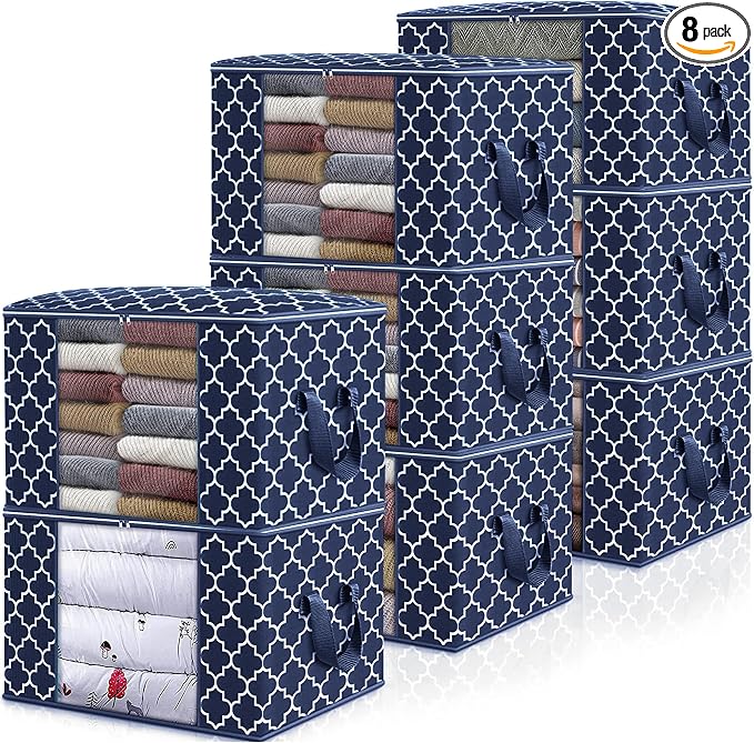 WISELIFE Storage Bags, Large Blanket Clothes Organization and Storage Containers by WiseLife