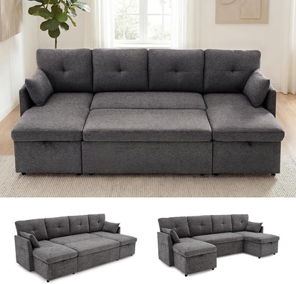 Huatean Home 100" Oversized Sleeper Sofa Couch, 2 in 1 Pullout Couch Bed by huateanhome
