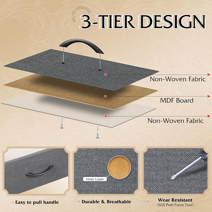 WLIVE Tall Dresser for Bedroom - Image 6
