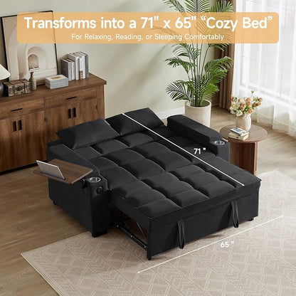 hansones ​66" Multi-Functional Pull-Out Sofa Bed - Image 3