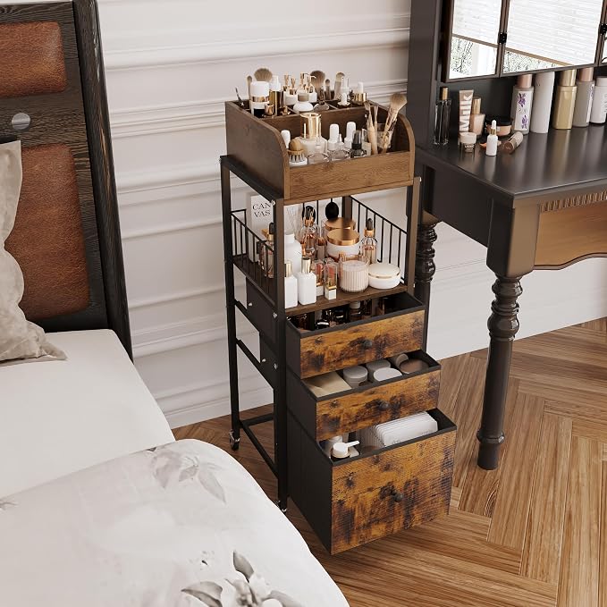 Makeup Organizer Cart with Drawers, Make up Organizers - Image 2