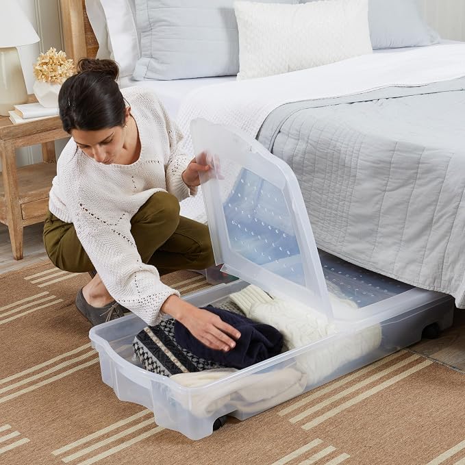 Rubbermaid 68 Quart Under the Bed Low Profile Storage Boxes - Image 7
