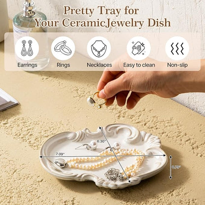 LYEOBOH Jewelry Tray, Ceramic Trinket Dish, Jewelry Dish - Image 2