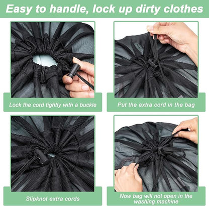 Aegero 2 Pack Mesh XL Laundry Bags, Machine Washable Dirty Clothes Organizer - Image 5