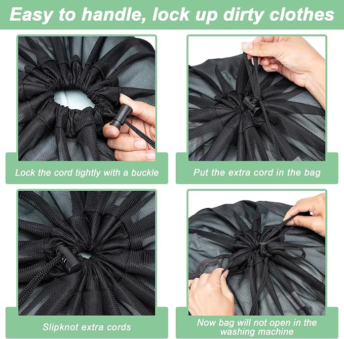 Aegero 2 Pack Mesh Laundry Bags, Machine Washable Dirty Clothes Organizer - Image 5