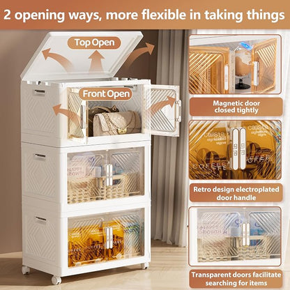 Storage Bins with Lid 76QT, Stackable Storage Containers with Wheels and - Image 3