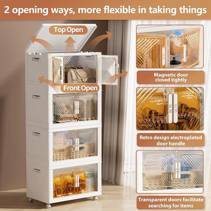 Storage Bins with Lid 76QT, Stackable Storage Containers with Wheels and - Image 3