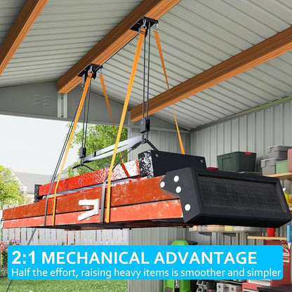 Ceiling Ladder Hoist, Heavy Duty Pulley System - Image 5